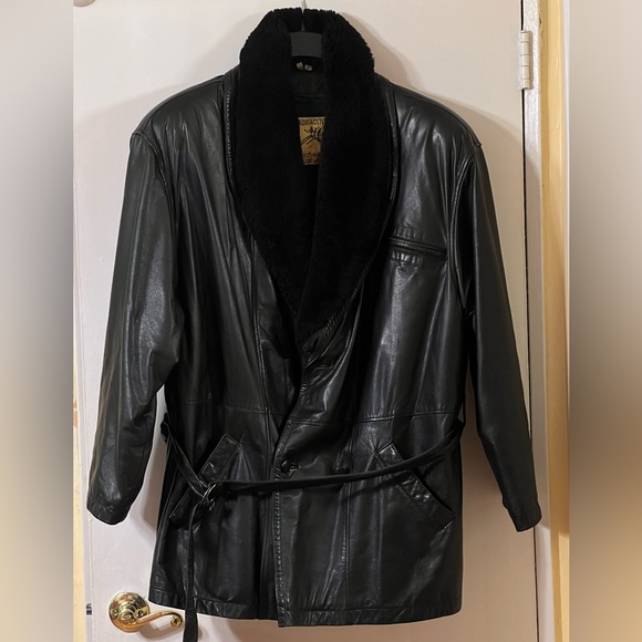 Michele Olivieri 100% Wool Vintage Leather Jacket - Picture 1 of 6
